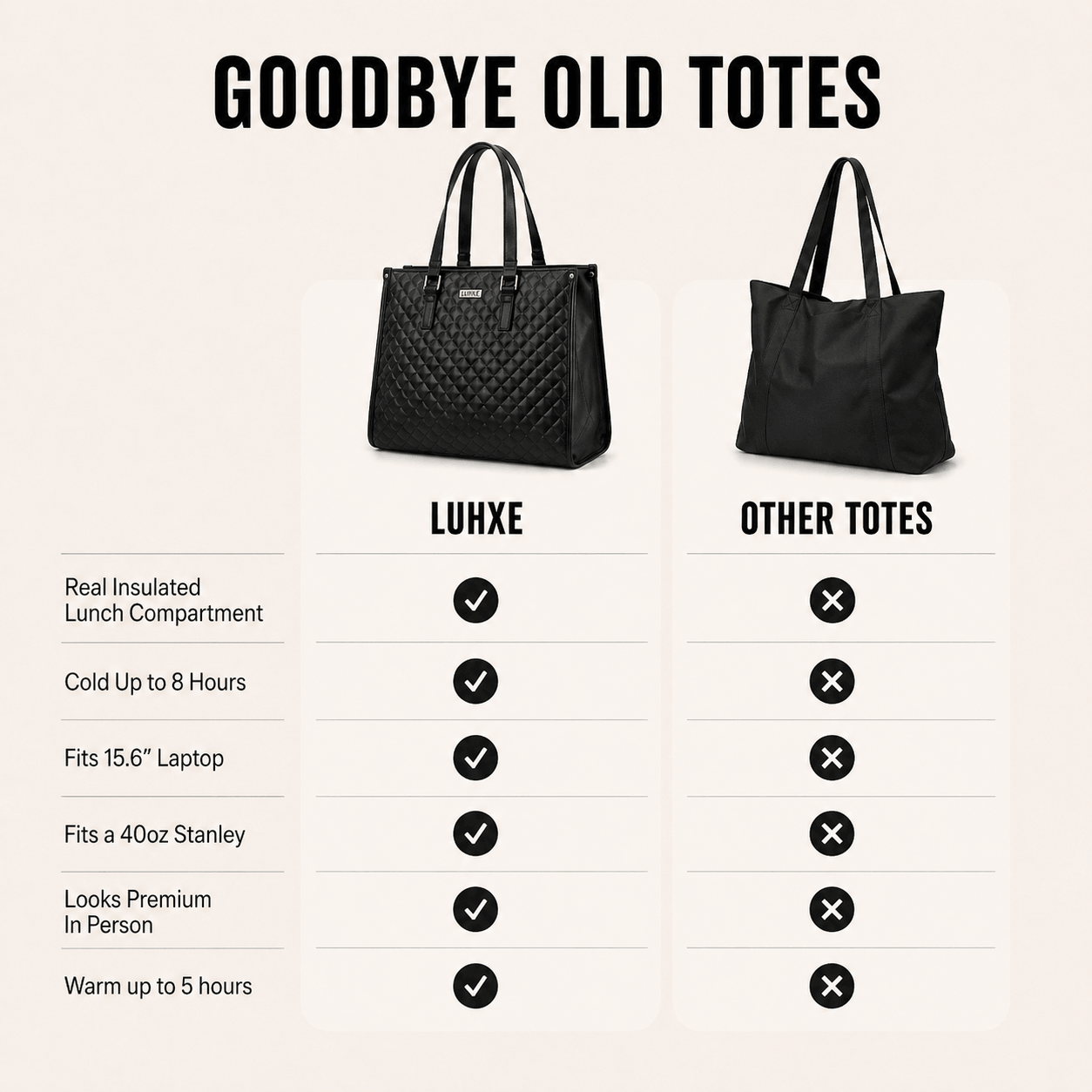 Luhxe 3 in 1 Tote Bag